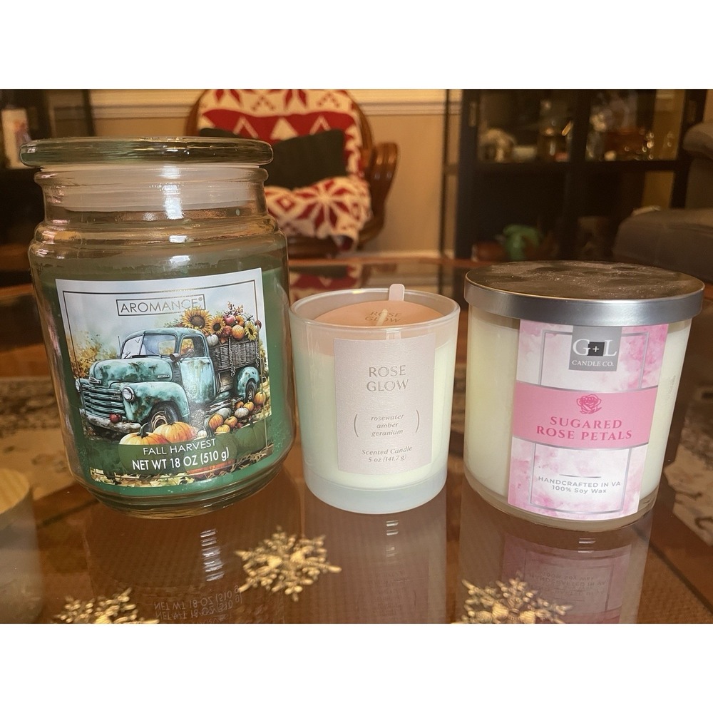 Assorted Candles Lot Of 3